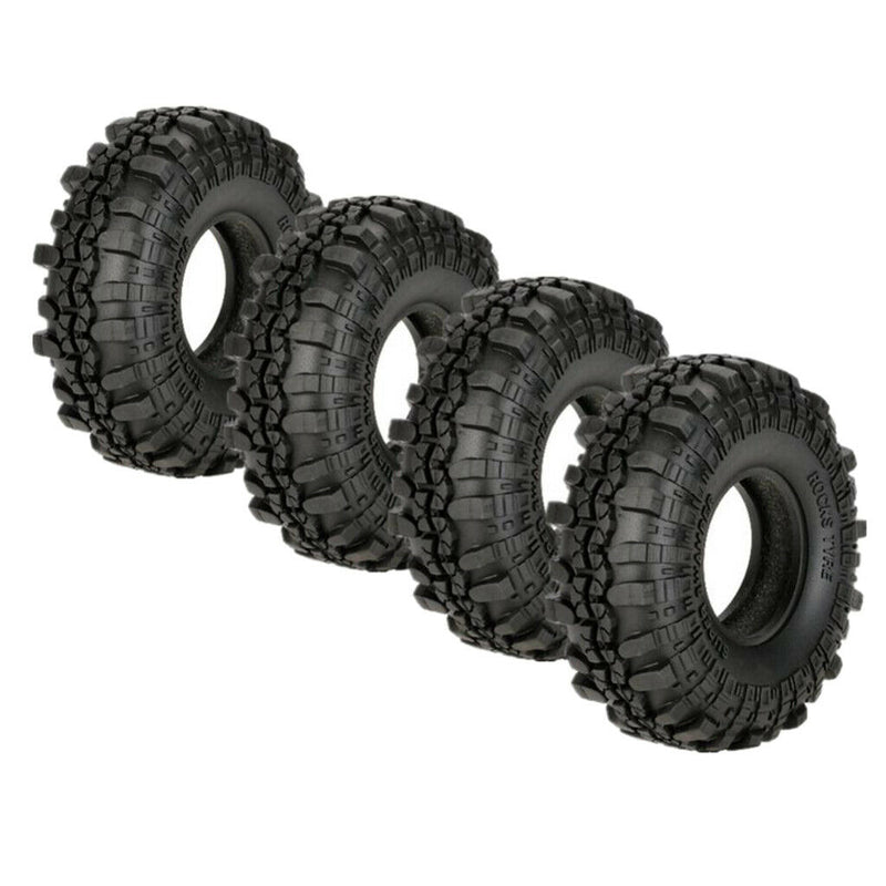 Durable 4 Pieces Rubber Off-Road Car Tyres for 1/10 Axial SCX10 CC01 RC4WD D110