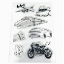 Train Plane DIY Transparent Silicone Clear Stamps Scrapbook Album Cards De JR