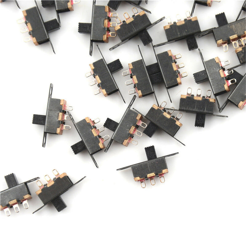 100x 3 Pin 2 Position Mini Size SPDT Slide Switches On Off PCB 5V 0.3A Switch Bj
