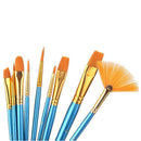 10pcs Blue Handle Nylon Hair Multifunction Paint Brushes