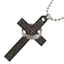 Men's Stainless Steel Cross &Ring Chain Pendant Necklace Fashion Good Gift