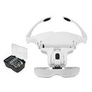Head Glass LED Lamp Visor Head Loupe Jeweler Watch Magnifier
