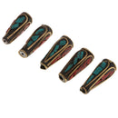 5x Copper Nepal Handmade Buddha Beads for DIY Jewelry Making Craft 1.7x0.6cm