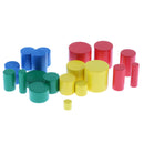 Montessori Sensorial Material - Knobless Cylinders Family Set & Wooden Block