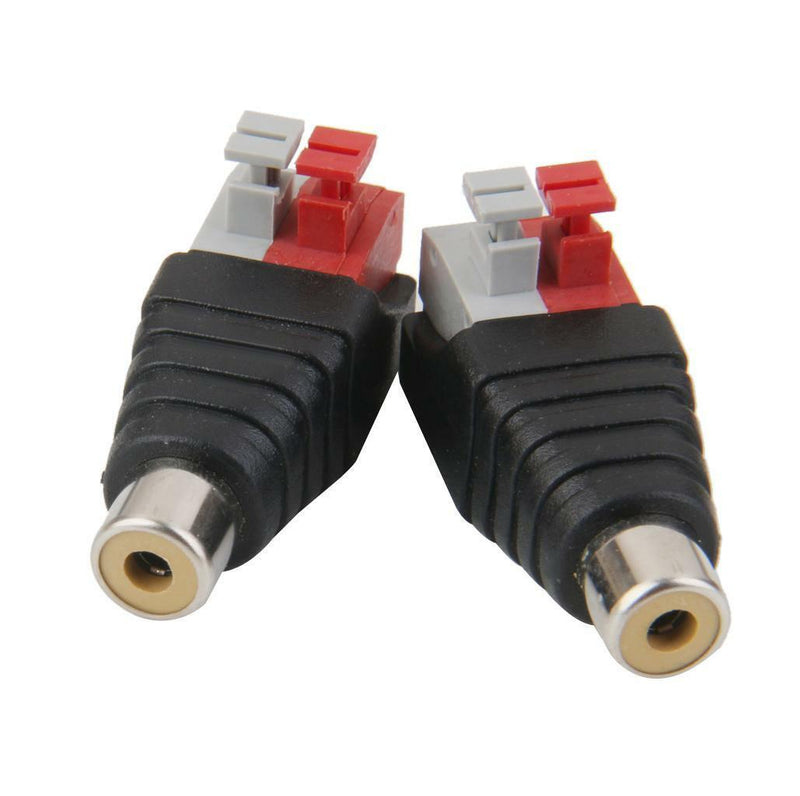 10x Speaker Wire Cable to Audio Female RCA Connector Adapter Plug