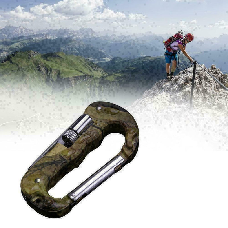 4 In 1 Multifunctional Tool Carabiner Hook Cutter Gear EDC Tool Camping Hot C9F6