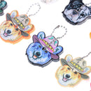 5pcs Mixed Puppy Pug Dog Key Cover Cap Keychain Key Ring Key Case Unisex Gift TE