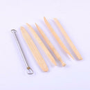 6pcs New Wooden Cutter Pottery Clay Molding Sculpture Shaping Cutter Tools
