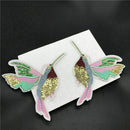 1 pair Birds Hummingbirds DIY Embroidered Patch Clothes Fabric 18*14.5cm New