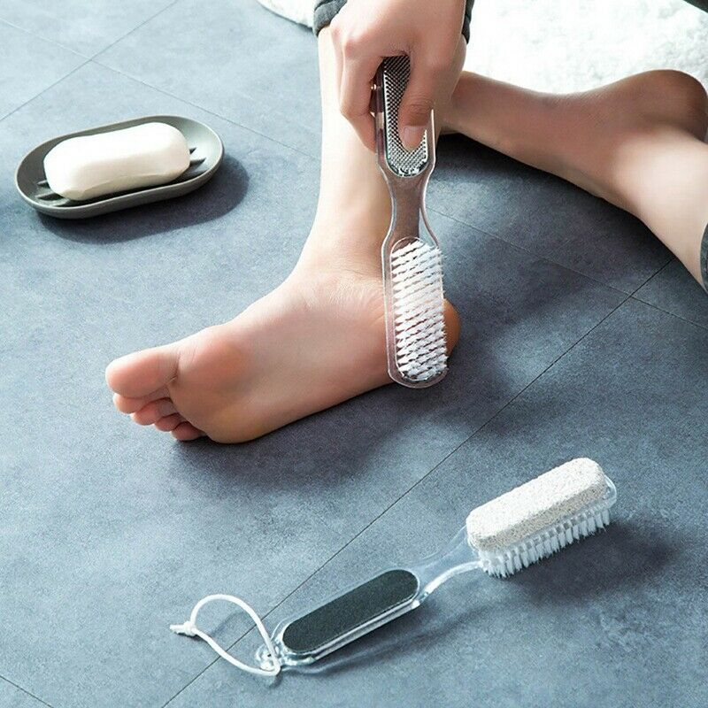 Home Foot Pumice Stone 4 In 1 Stone Dead Skin Remover Brush Pedicure Grindi X4V2