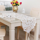 White Table Runner Flower Tablecloth Home Party Decor Venue Decor Rectangle
