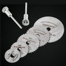 7 pcs HSS Circular Wood Cutting Saw Blade Discs Extension Rods for Rotary T P4J4