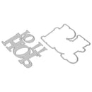 2pcs Slogan Hop To It Cutting Dies Stencil Scrapbook Embossing Craft Cards