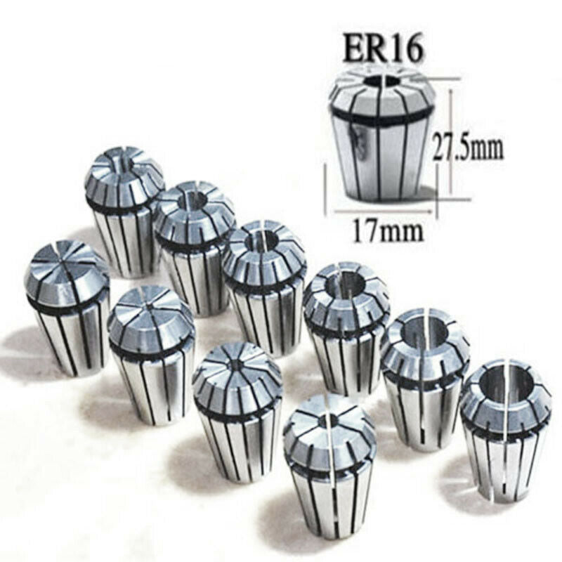 10Pcs/Set Ultra Precision ER16 1-10MM Spring Collet Set For CNC Milling Lat C9O7