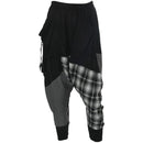 Hip-hop Splice Lattice Women's Sweat Pants Double Bag Harem Baggy Cotton bl