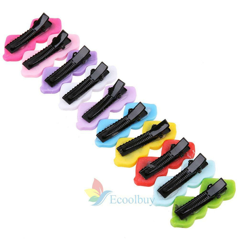 10x Cute Hairpin Puppy Pet Dog Cat Hair Bows Clips Glass Grooming Accessories A