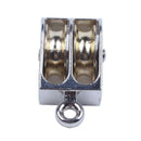 25mm Diameter metal Double Sheave Fixed Eye Rope Pulley