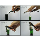 Wine Bottle Cap Opener Corkscrew Stainless Steel Metal With Plastic Handle