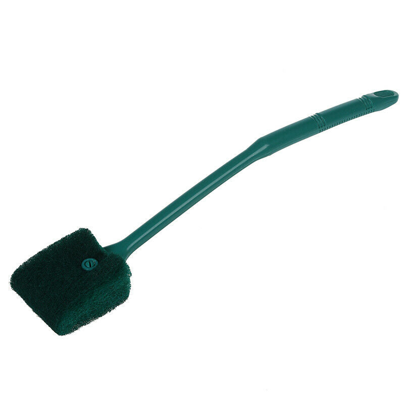 Green Plastic Handle Soft Sponge Aquarium Fish Tank Cleaning Brush