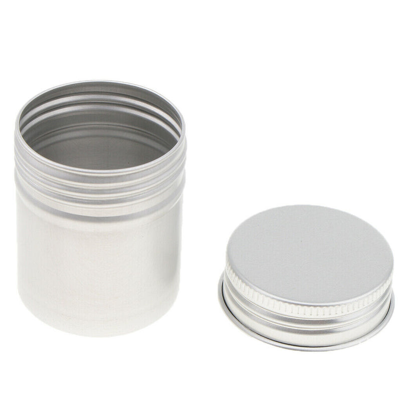 5 Pack 50ml Aluminum Metal Tins Containers with Screw Lid - Great for Spices,