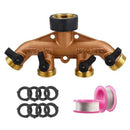 Hose Splitter 3/4 Inch, Solid Brass Pipe Connector,Garden Hose Distributor