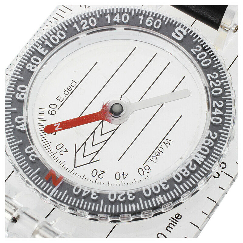 Foldable Navigation Camping Baseplate Compass Ruler Map C9N7