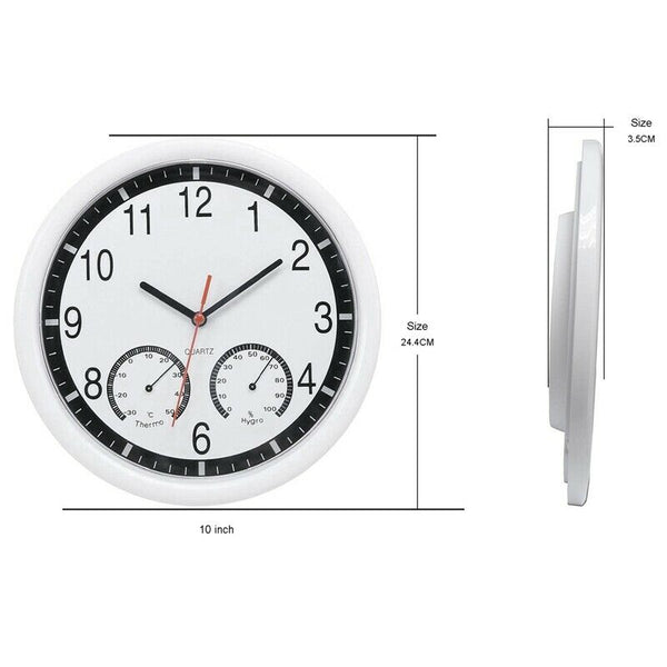 Quartz Stone Clock Silent Wall Clock Accurate Thermometer Humidity Indoor O J3O1