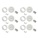 6Pcs 2" Nylon Round Flush Pull Hatch Latch Slam Latch for RV Marine Boat White