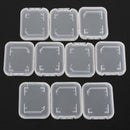 10x Transparent Standard SD SDHC Memory Card Case Holder Box Plastic Tack Supply