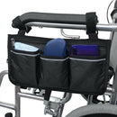 2pcs Large Universal Wheelchair Side Bag Pouch Pocket Phone Holder Black