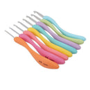 8Pcs Soft Grip Handle Aluminum Crochet Hooks Multi Colour Knitting Needles Craft