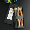 5 Pairs Japanese-style Handmade Reusable Natural Wooden Chopsticks kitchen  R7I9