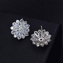 Female Snowflake Stud Earring Jewelry AAA Zircon Double Earrings For Women H1Z6