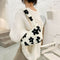 Women Fluffy Shoulder Bag Solid Plush Handbags Female Winter Totes (Flower)