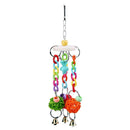 Colorful Wood Pet Parrots Toys Bells for Birds Play Bite Climb Hanging Cage