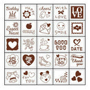 25Pcs Love Diary Decorated Wood Stamps Set Stampers School Supply Stationery Hot
