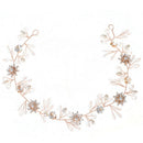 Rhinestones Pearls Flower Wedding Headband Bridal Hair Accessories Party 30cm FT
