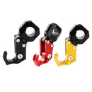 Aluminum Alloy Folding Hanger Hook Buckle For 22mm Handlebar Motorcycles Black