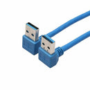 Male to Female USB 3.0 Extension Cable, Up &Down Angle - Blue (Pack of 2),