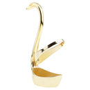 Swan Statue Cutlery Holder Fork Coffee Spoon Storage Organizer Golden