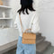 Lattice Women Messenger Bag Small Square Shoulder Crossbody Handbag (Khaki)