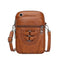 Women Soft PU Messenger Bag Multi-layer Shoulder Zipper Phone Pouch (Brown)
