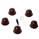 1X(5Pcs Coffee Filter Basket Capsules Reusable Refillable Nescafe Capsule C