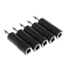 3.5mm 1/8" Male Mono to 6.35mm 1/4" Female Jack Audio Converter 5Pcs/set