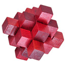 Wooden Red Nine Pass Lock Logic Puzzle Burr Puzzles Brain Teaser Intellectu