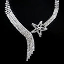 Prom Party Wedding Bridal  Crystal Rhinestone Star Necklace Earring Set Best Bj