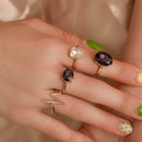 3pcs/set Fashion Water Drop Zircon Geometric Ring Women Knuckle Rings Jewelry