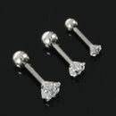 1 Set Of 3 Size 316L Steel Stars Clear Zirconic Cartilaginous Ear Piercing EK5R5