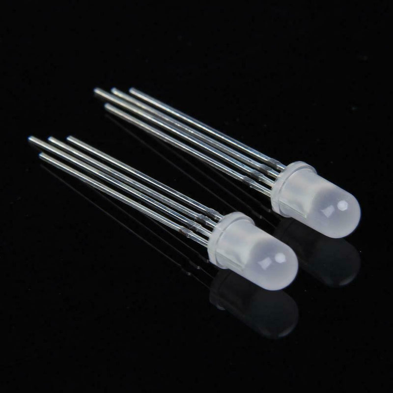 100Pcs Ultra-Bright 5mm 4 Pin RGB Diffused Common Anode LED Red Green Blue A