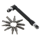 Dual Head L-shaped Mini Socket Wrench 6.35mm Screwdriver Bits Key Utility ToolME